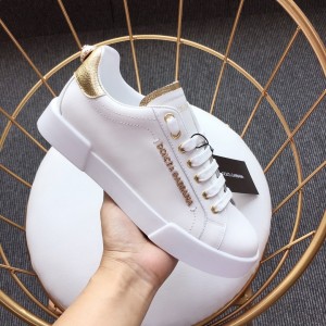 Dolce & Gabbana White and gold heel with white sole Sneakers MS110053