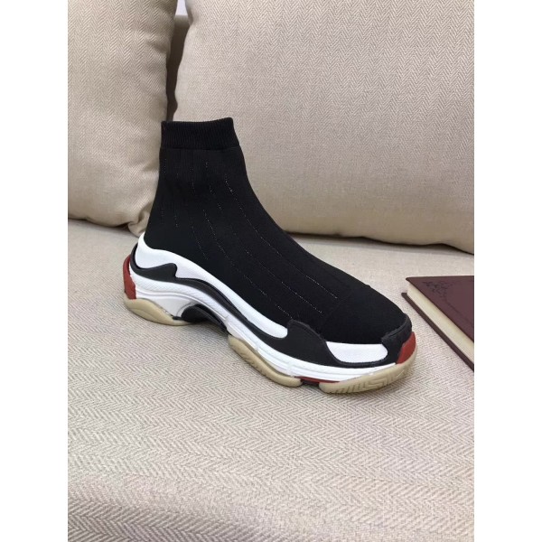 High Quality Balenciaga Custom Speed Trainer X Triple S Sneaker Black Triple001