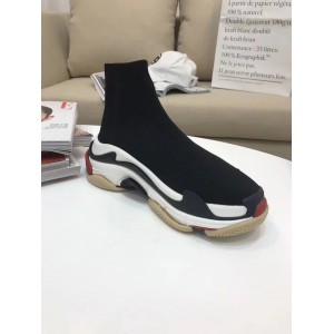 High Quality Balenciaga Custom Speed Trainer X Triple S Sneaker Black Triple002