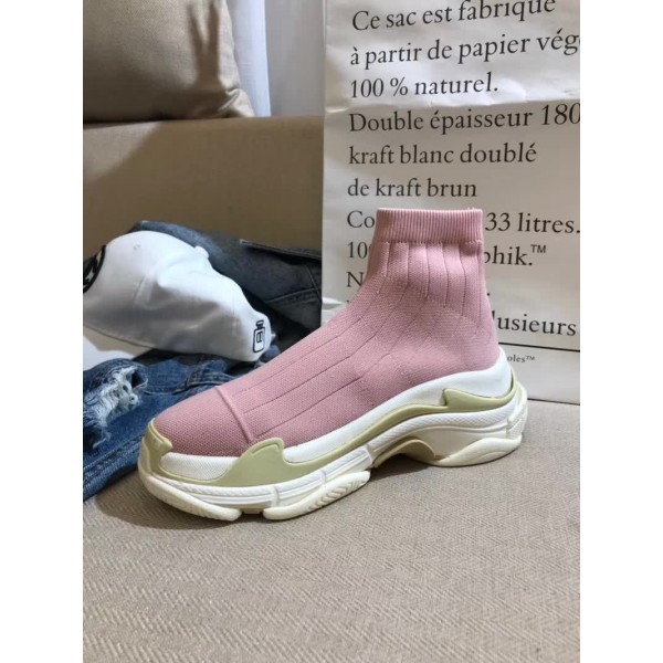 High Quality Balenciaga Custom Speed Trainer X Triple S Sneaker Pink Triple009