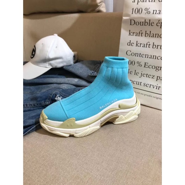 Balenciaga Custom Speed Trainer X Triple S Sneaker Azure Triple011