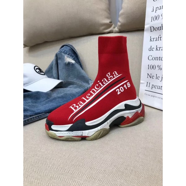 Balenciaga Custom Speed Trainer X Triple S Sneaker Red Triple013