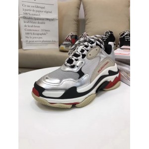 High Quality Balenciaga Triple S Trainers Triple016   Silver/Red