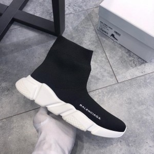 Balenciaga Speed Knitted socks High Quality Sneakers Black and white rubber sole WS980002