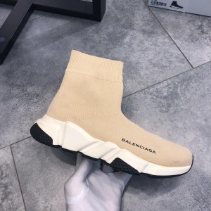 Balenciaga Speed Knitted socks High Quality Sneakers Pink and white rubber soles WS980004