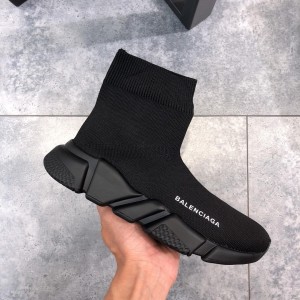 Balenciaga Speed Knitted socks High Quality Sneakers Black and black rubber soles WS980011