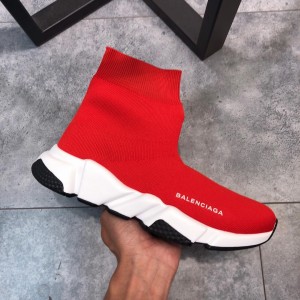 Balenciaga Speed Knitted socks High Quality Sneakers Red and white rubber soles with black details WS980013