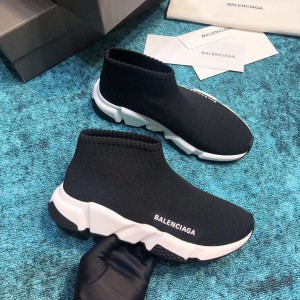 Balenciaga Speed Knitted socks High Quality Sneakers Black and white sole with black details WS980021