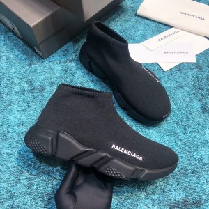 Balenciaga Speed Knitted socks High Quality Sneakers Black and black sole WS980026