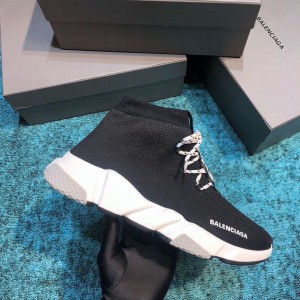 Balenciaga Speed Knitted socks High Quality Sneakers Black and gray details with Two-tone shoelace WS980028