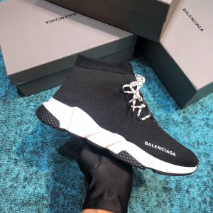 Balenciaga Speed Knitted socks High Quality Sneakers Black and black details with Two-tone shoelace WS980030