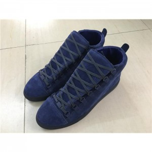 High Quality Balenciaga Arena High-Top Blue Suede Trainers