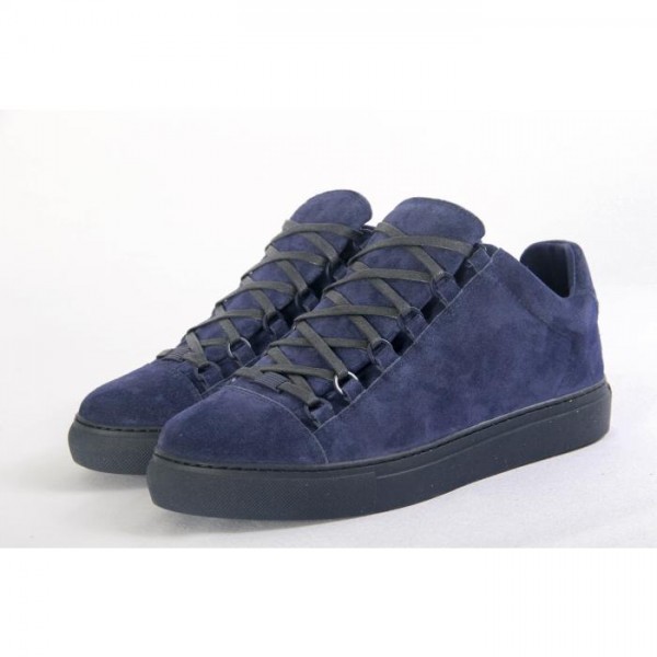 High Quality Balenciaga Arena Suede Navy Low Top Sneakers