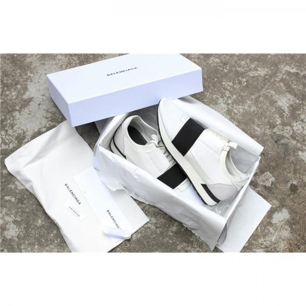 High Quality Balenciaga White Black Race Runner Sneakers