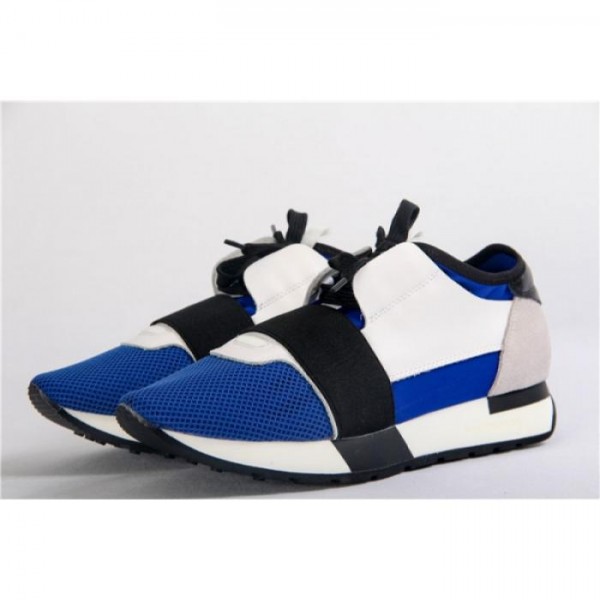 Perfect Quality Balenciaga Race Runner White Blue Sneakers