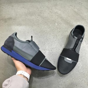 Perfect Quality Balenciaga Men'S Blue High-Top Sneakers Race Runners