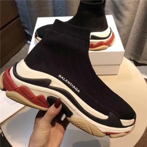 High Quality Balenciaga Custom Speed Trainer X Triple S Sneaker Black E3F06C9D3154