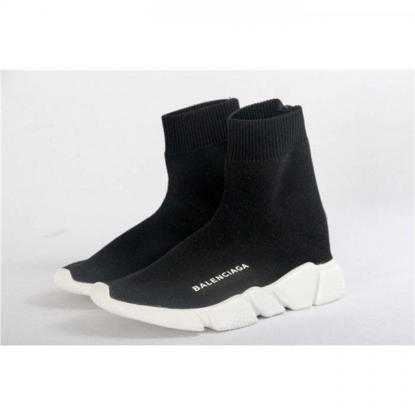 High Quality Balenciaga Black Speed Trainer Kid Sneaker With White Textured Sole 366C7CF9E587