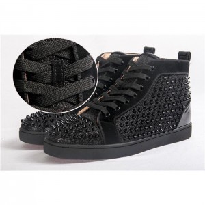 High Quality Christian Louboutin Louis Orlato Men'S Flat High Spikes Sneakers