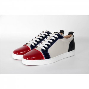 High Quality Christian Louboutin Red Louis Mens Flat Black Sneaker