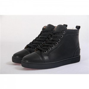 High Quality Christian Louboutin Louis Mens Flat Black Sneaker