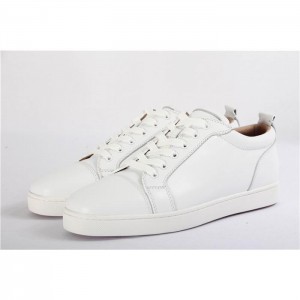 High Quality Christian Louboutin Louis Junior Flat White Low Top Calf Sneaker