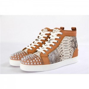 High Quality Christian Louboutin Real Python Rantus Orlanto Sneakers With Silver Spikes