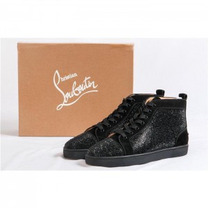 High Quality Christian Louboutin Louis Strass Black Men'S Flat Sneakers