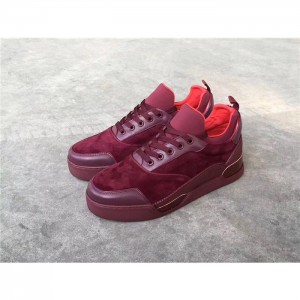 High Quality Christian Louboutin Merlot Aurelien Flat Sneakers