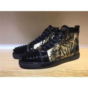 High Quality Christian Louboutin Louis Leaf High Top Sneakers