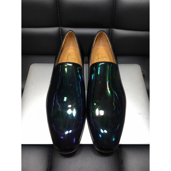 High Quality Christian Louboutin Flat Black Leather