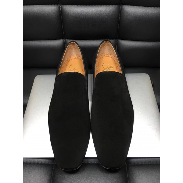 High Quality Christian Louboutin Flat Black Leather