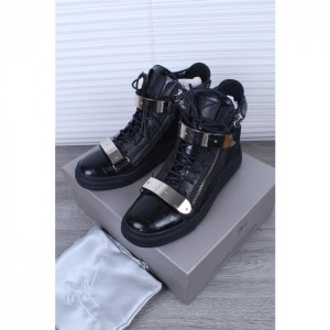 High Quality Giuseppe Zanotti Snakeskin-Effect High Top Sneakers Black