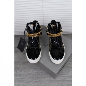 High Quality Giuseppe Zanotti black and gold chain detail high-top sneakers