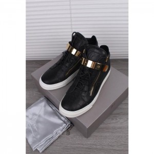 High Quality Giuseppe Zanotti Black Crocodile Embossed High Top Sneaker