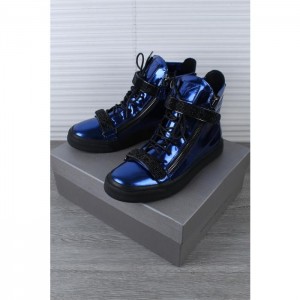 High Quality Giuseppe Zanotti blue and black detail high-top sneakers