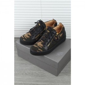 High Quality Giuseppe Zanotti black camouflage double zip Kriss sneakers