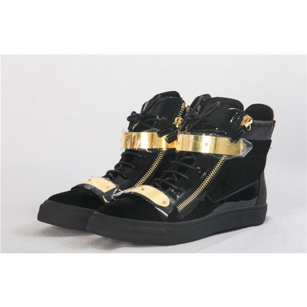 High Quality Giuseppe Zanotti Velvet And Leather High Top Sneaker