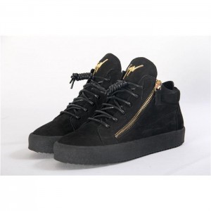 High Quality Giuseppe Zanotti Black Crocodile Embossed Leather Sneakers