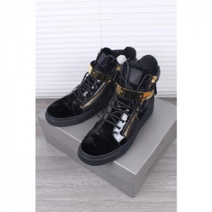 High Quality Giuseppe Zanotti Coby black and gold detail high-top sneakers