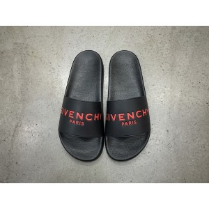 High Quality Givenchy Logo Polyurethane Slide Sandals In Black geng001