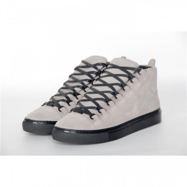 Balenciaga Arena Gray Suede Men'S High Top Sneaker