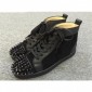 Replica High Quality Christian Louboutin Louis Spikes Men Flat Black Suede Sneakers