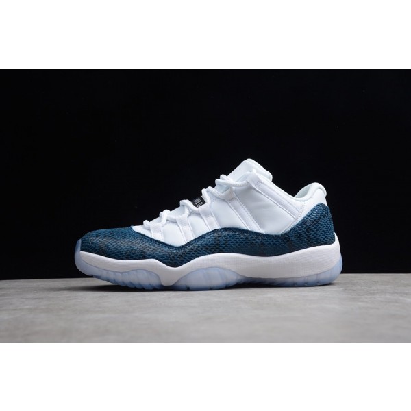 High Quality Air Jordan Retro XI 11 LOW Navy Blue Snakeskin real snakeskin ready to ship