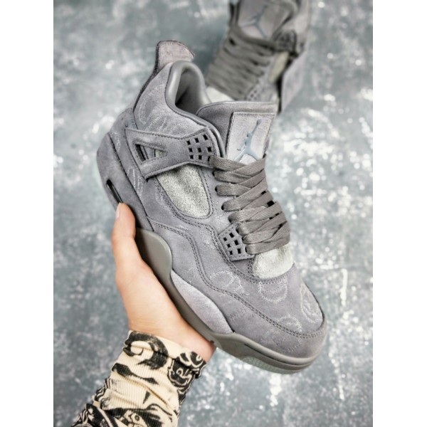 High Quality KAWS x Air Jordan 4 Cool Grey Best version 1:1 Materials PK exclusive glow in the dark