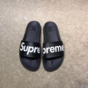 High Quality Louis Vuitton x Supreme Black slides OF_A7D8ADE0D6B3