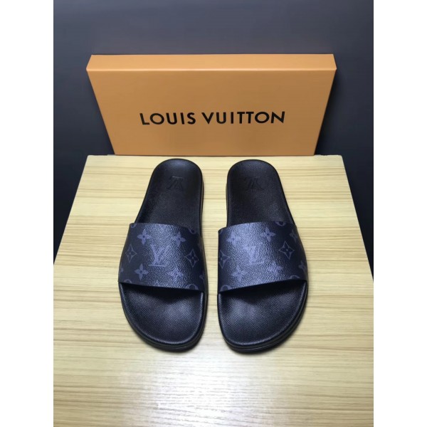 High Quality Louis Vuitton Palm Slippers in Balck OF_86736F48C709