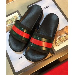 High Quality Gucci Web slide sandal(black) OF_F83D54992F8A