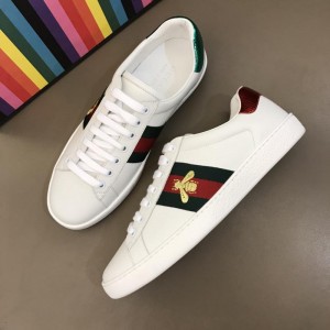 Gucci Ace Bee Embroidered Collapsible-heel Leather Sneakers MS02205