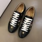 Replica Gucci Fashion Desgin Leather Sneaker Black and gold bee embroidery with black sole MS02236